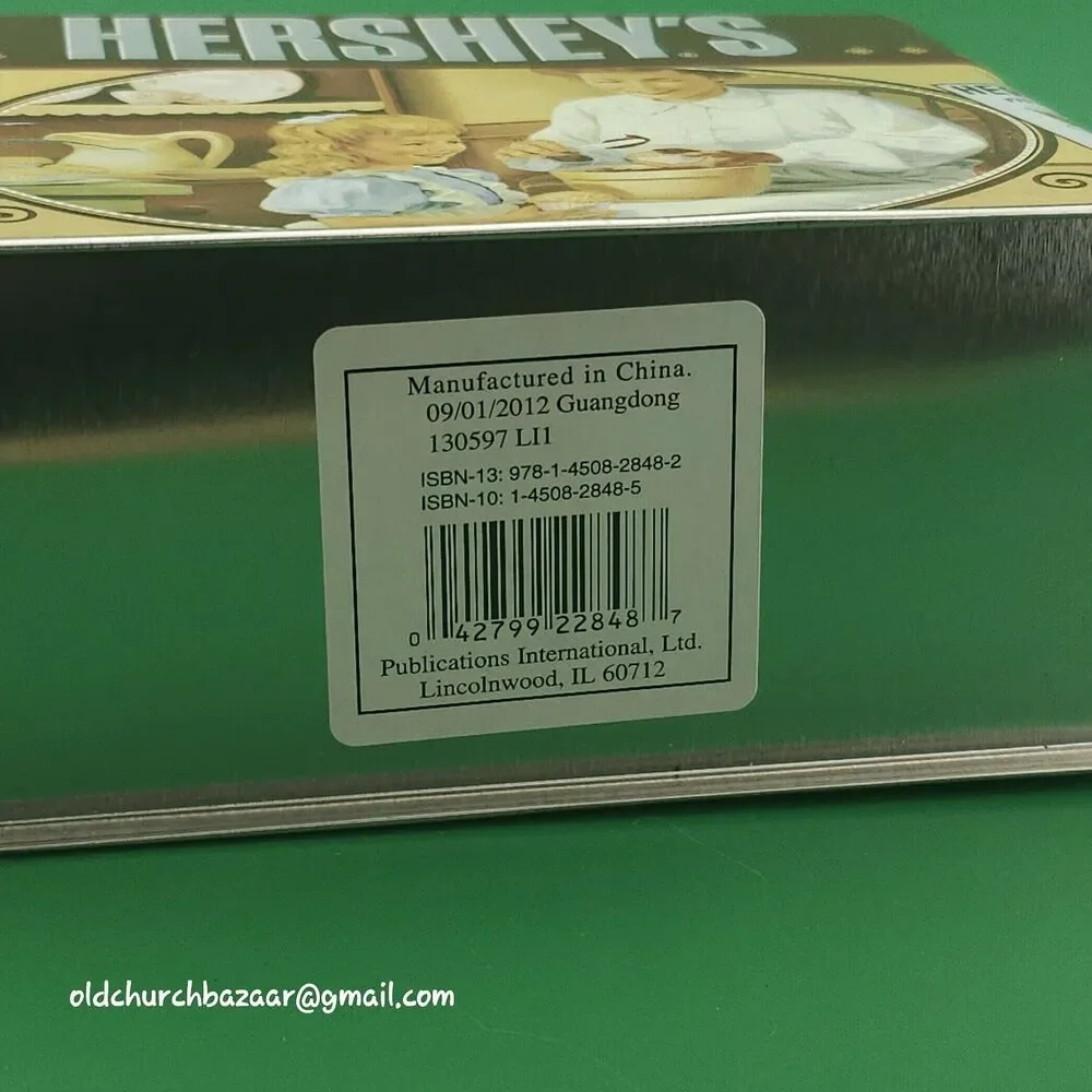 Vintage Hershey's Chocolate Kisses Tin Hinged Lid Complete w Dividers & Recipes